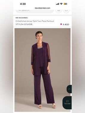 Embellished Jersey Tank Two Piece Suit- size 14